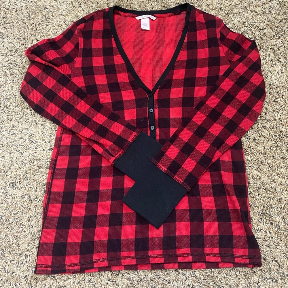 Victorias Secret buffalo plaid pajama long sleeve